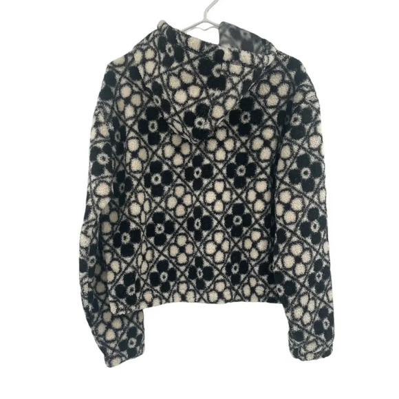 Marine Layer Womens Navy Cream Floral Laid Back Sherpa Hoodie Size S New - Picture 3 of 10